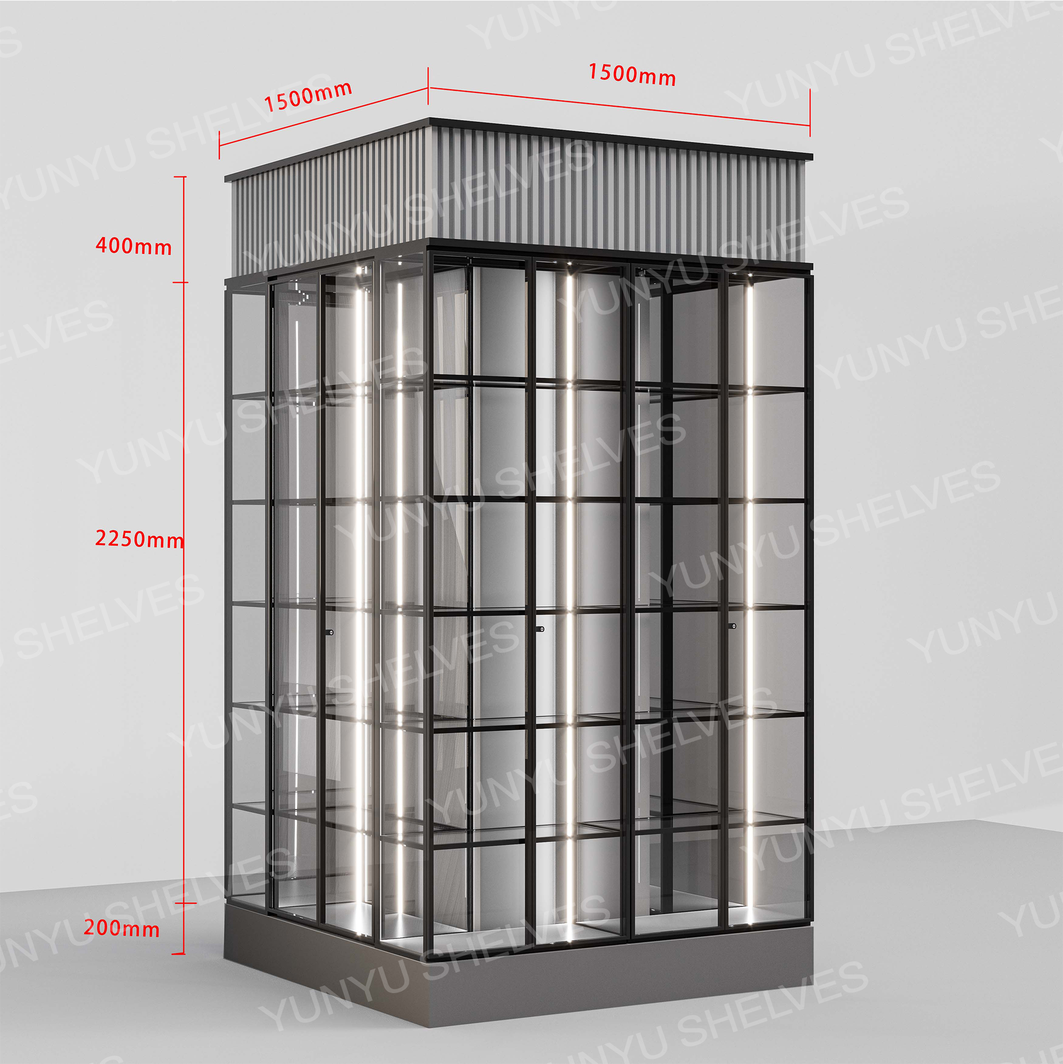 做展示，就要夠“亮”！高清玻璃貨架展柜，選云宇貨架就對了！